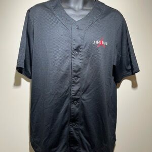 Jordan Black Button-Up Men's Mesh Jersey